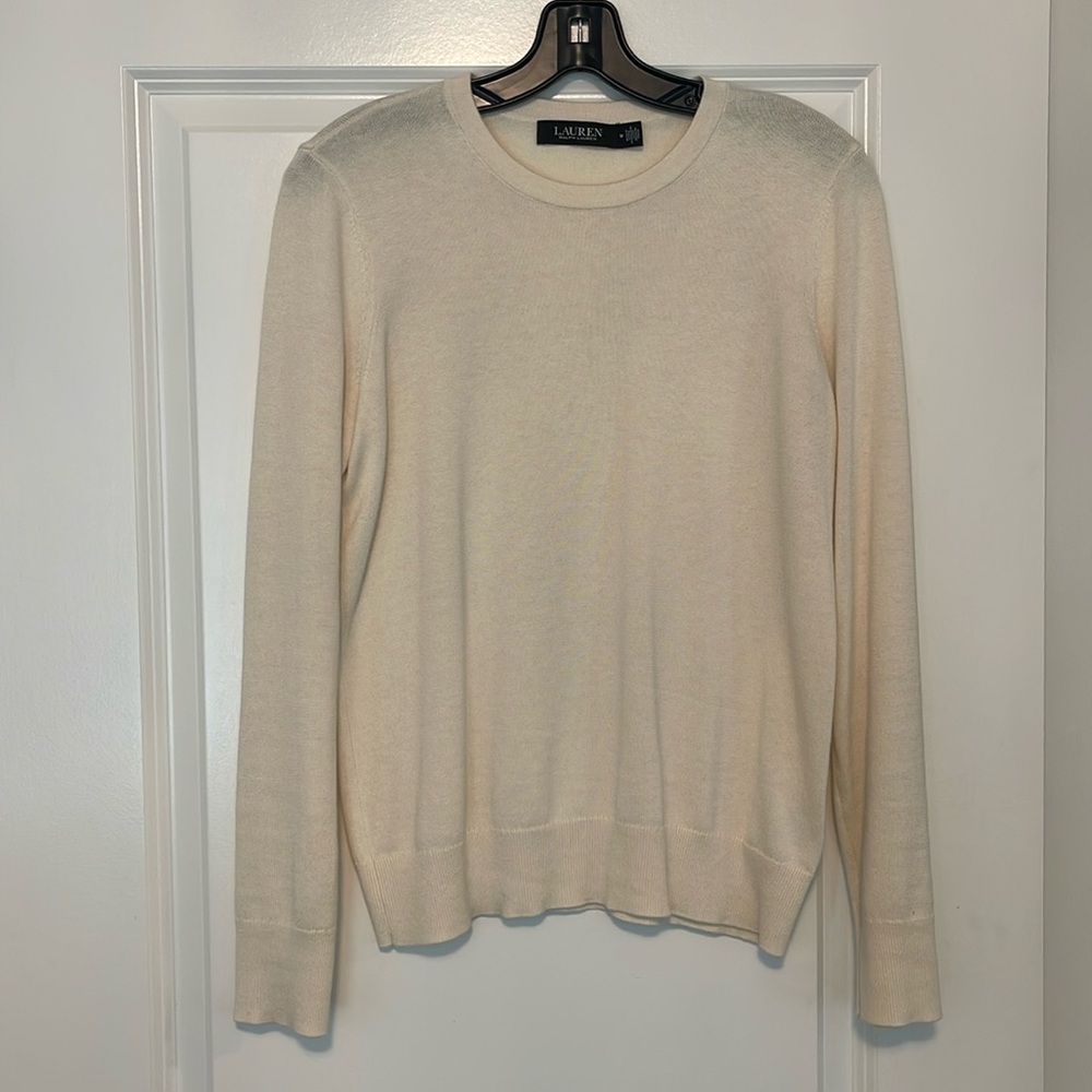 Lauren Ralph Lauren Long Sleeve Crewneck Ivory Sweater